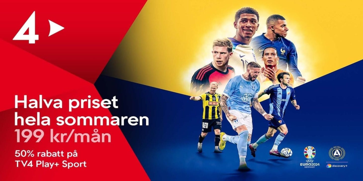Erbjudande: Se Fotbolls-EM med TV4 Play för 199 kr/mån!